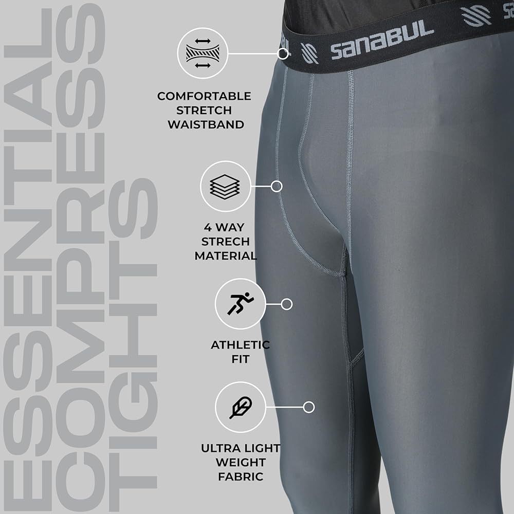 Amazon.com: Sanabul Essential Compression Tights Men No Gi